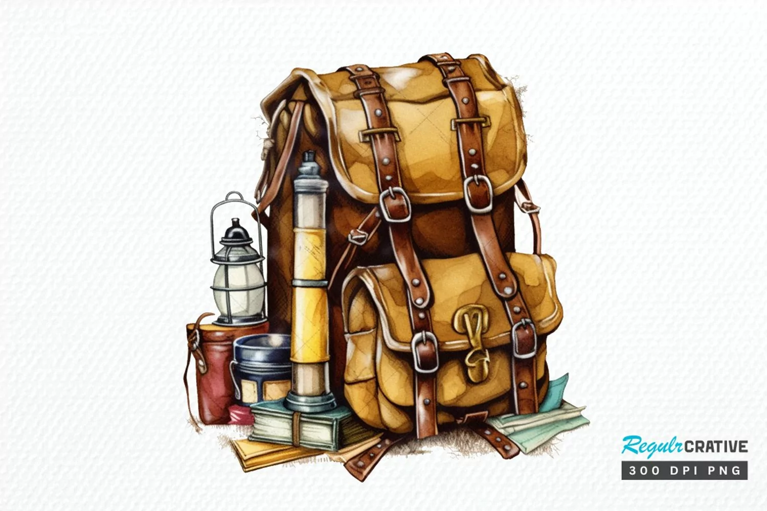 Vintage Backpack PNG Clipart product image 1