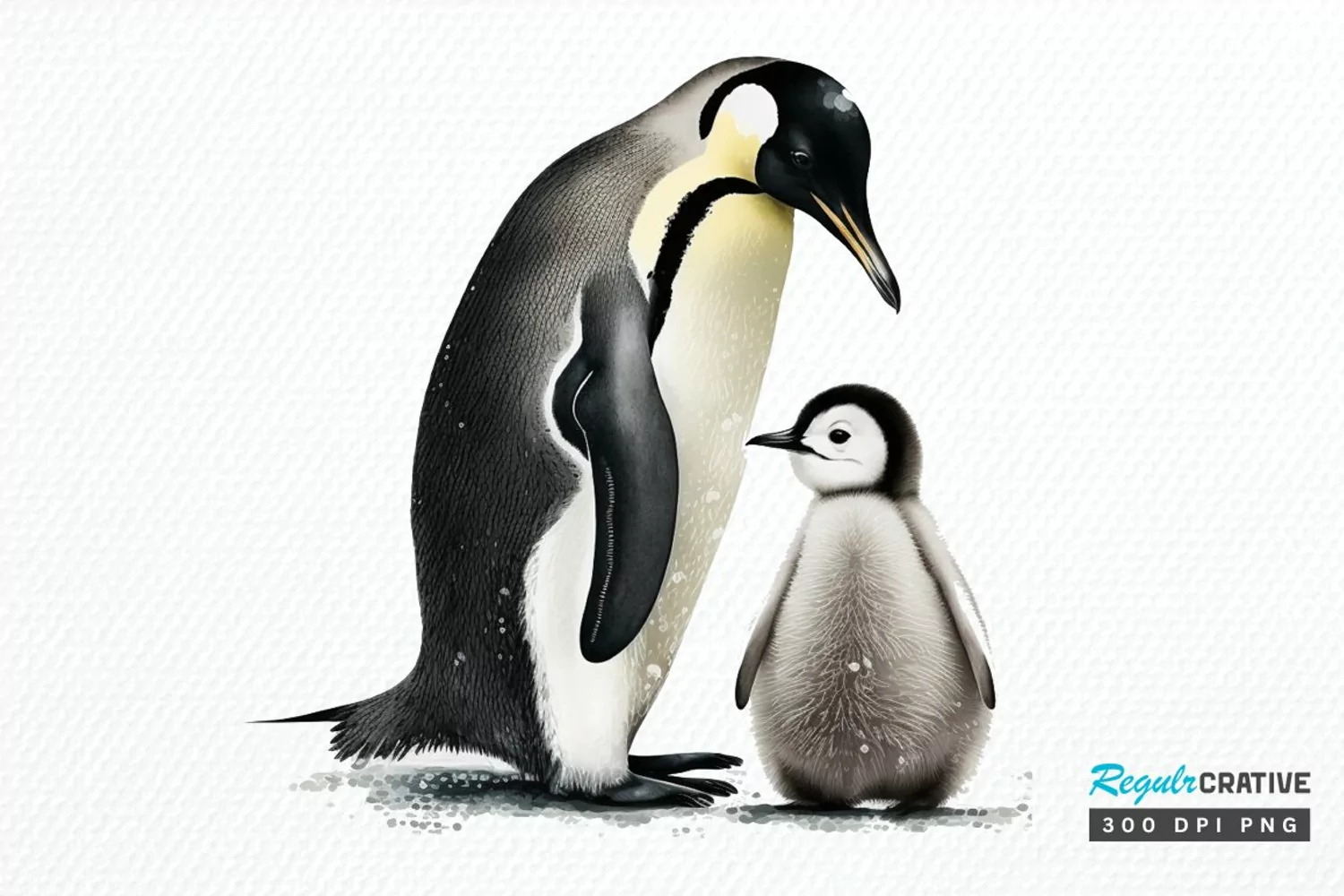 Mom and Baby Penguin PNG Clipart product image 1