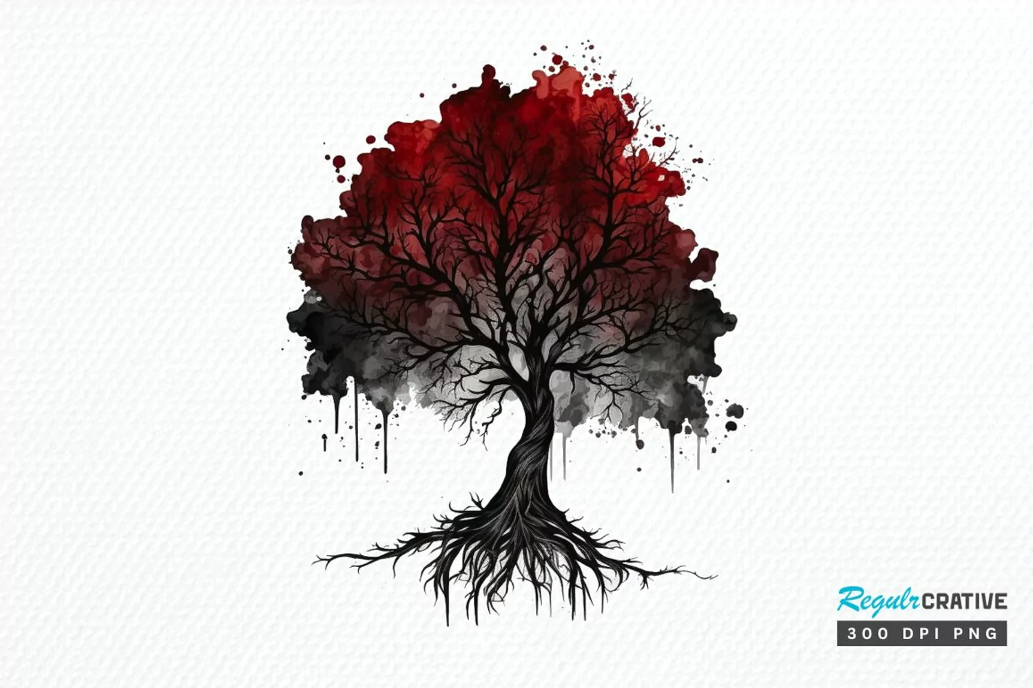Watercolor Gothic Trees PNG Clipart product image 1