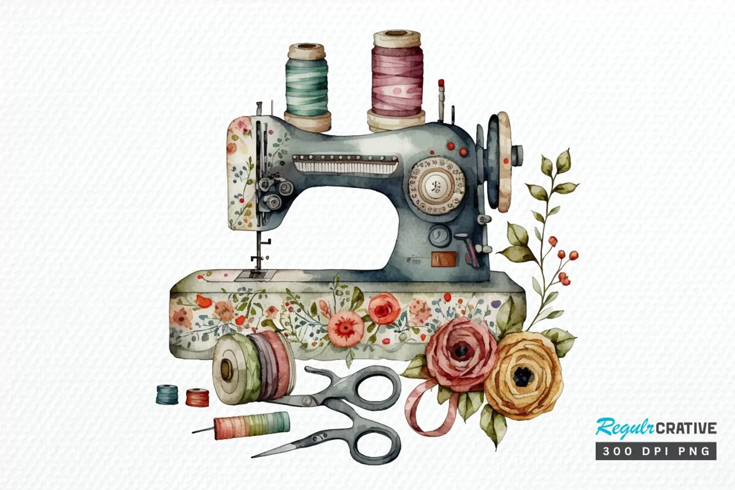 Watercolor Sewing PNG Clipart product image 1