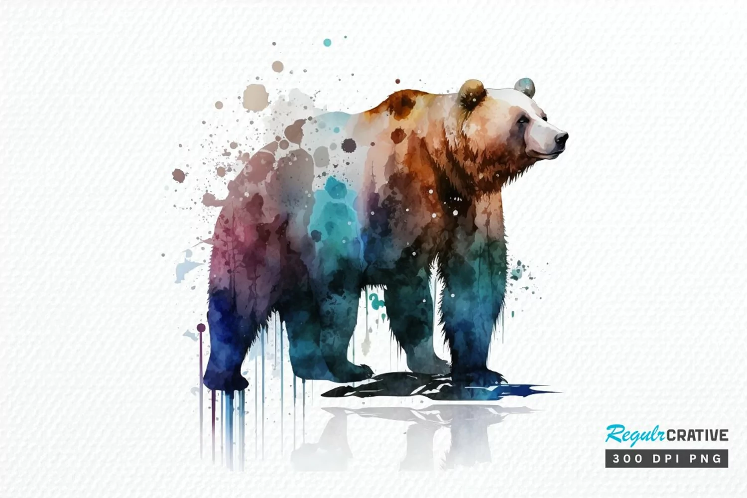 Watercolor Bear PNG Clipart product image 1