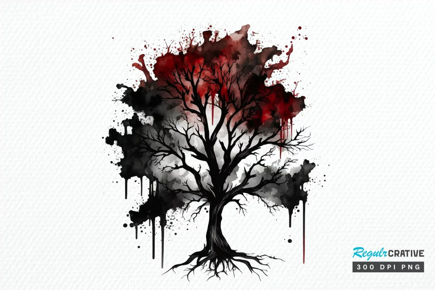 Watercolor Gothic Trees PNG Clipart product image 1