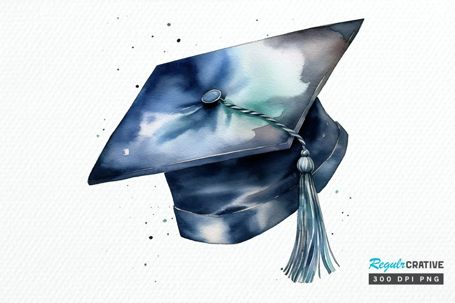 Watercolor Graduate Flower PNG Clipart product image 1