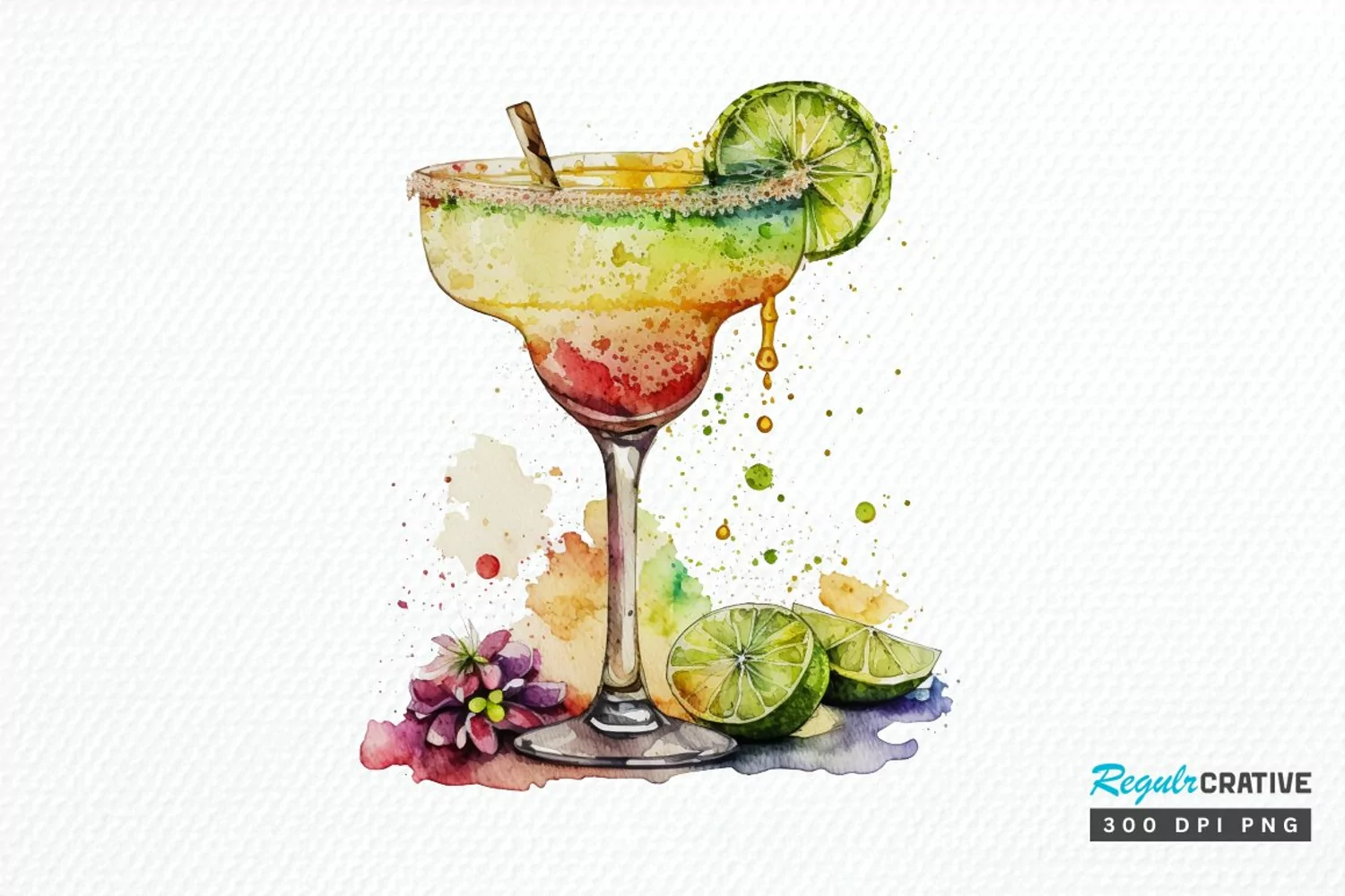 Watercolor Margarita PNG Clipart product image 1
