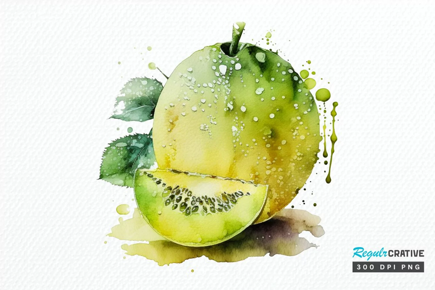 Watercolor Honeydew PNG Clipart product image 1