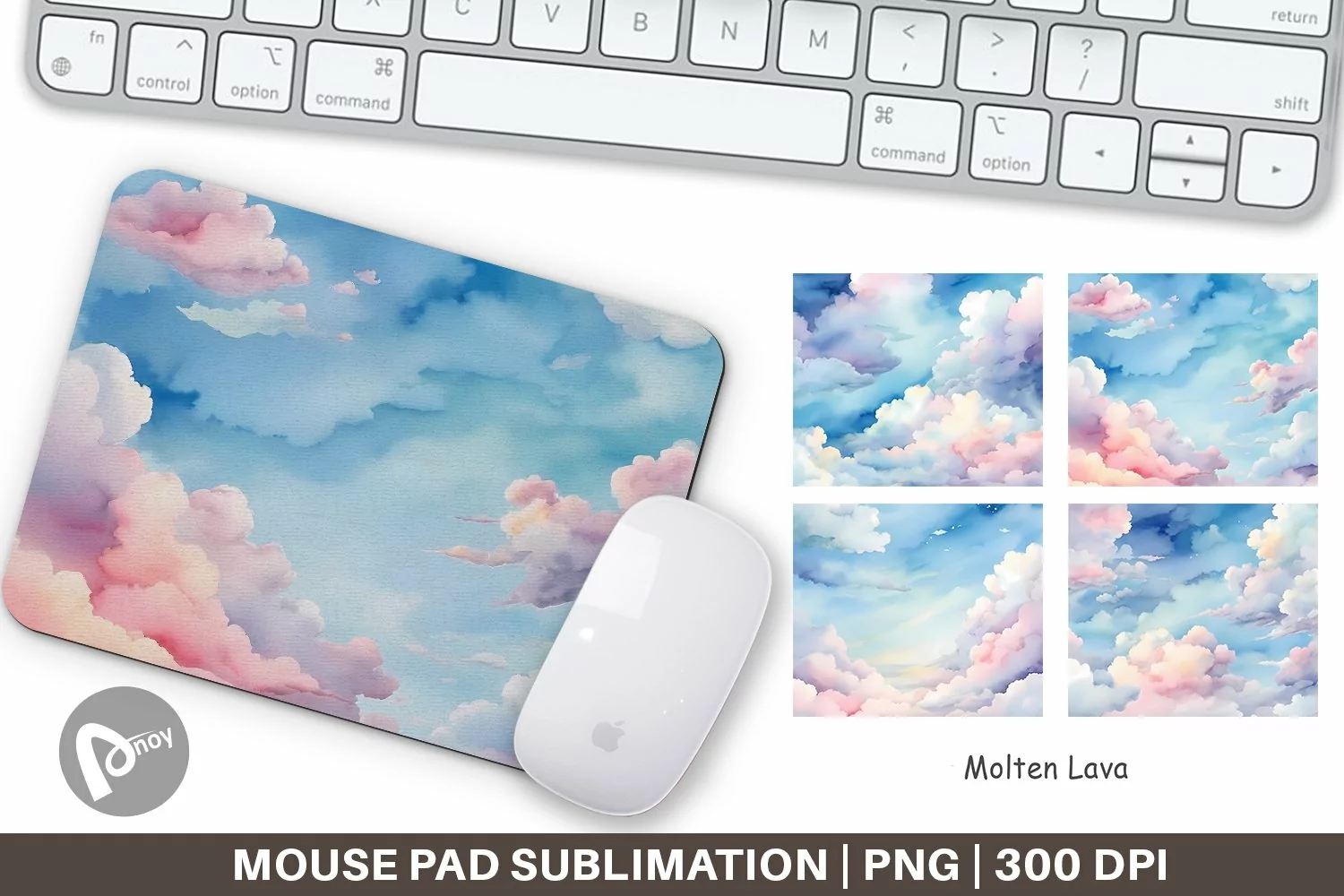 Mouse Pad Watercolor Cloudy Sky product image 1