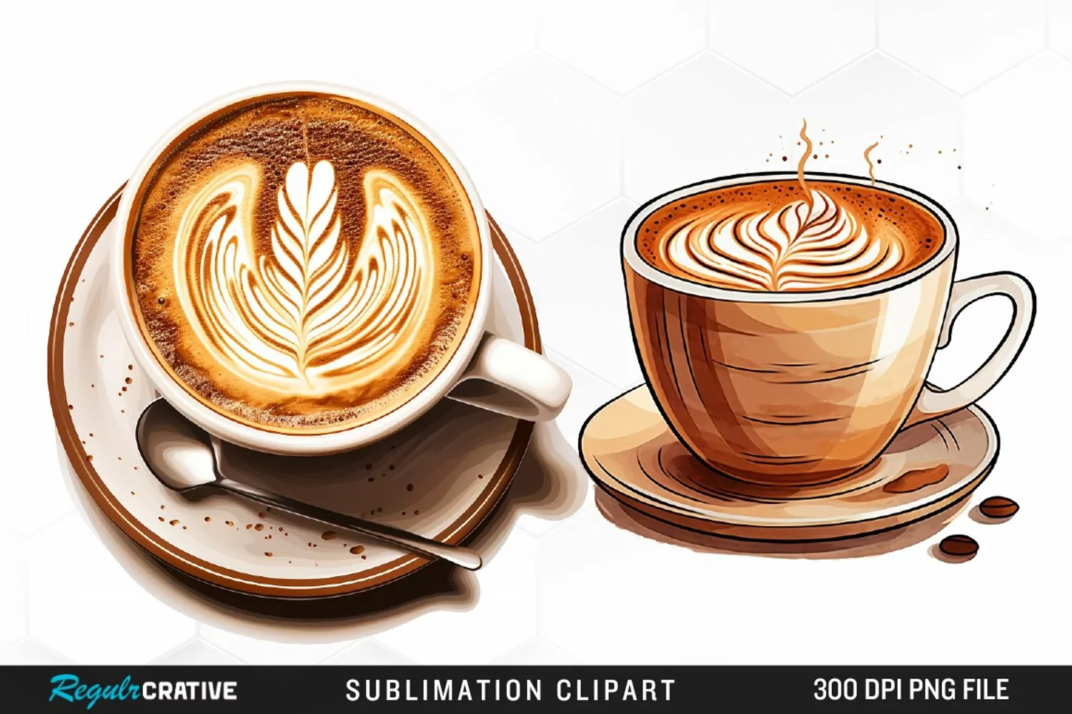 Watercolor Coffee Cup Illustration Clipart product image 1