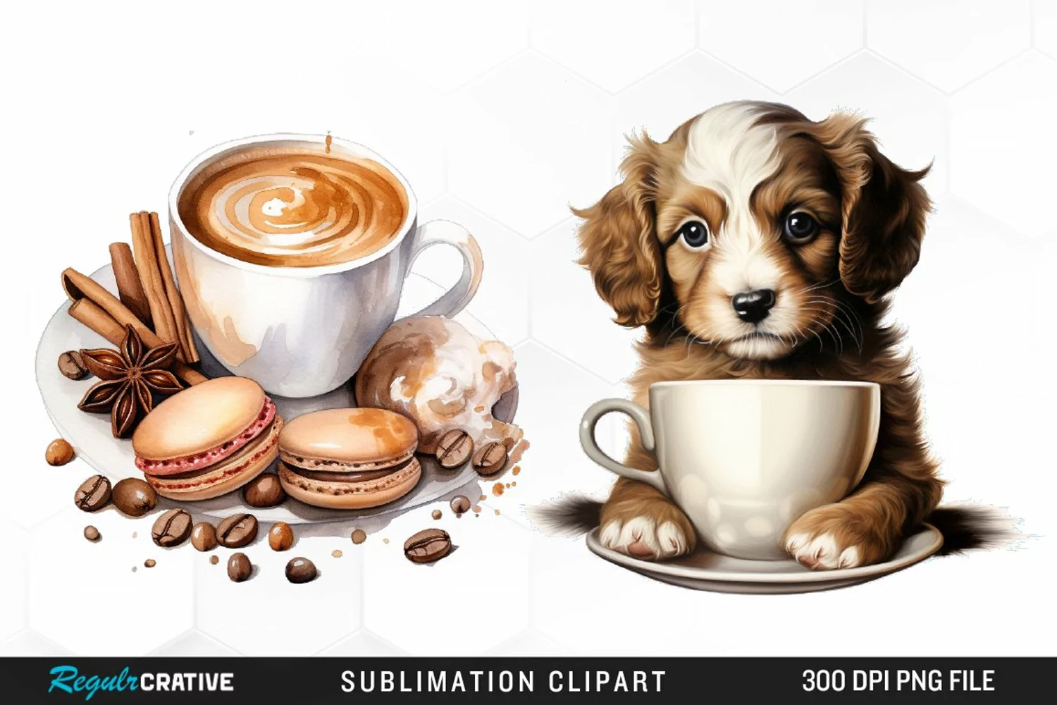 Watercolor Coffee Graphics Clipart product image 1