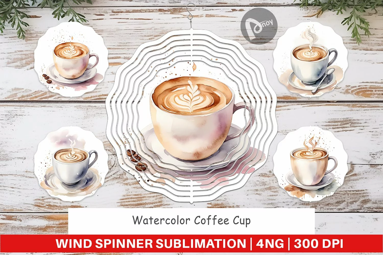 Wind Spinner Watercolor Coffee Cup product image 1