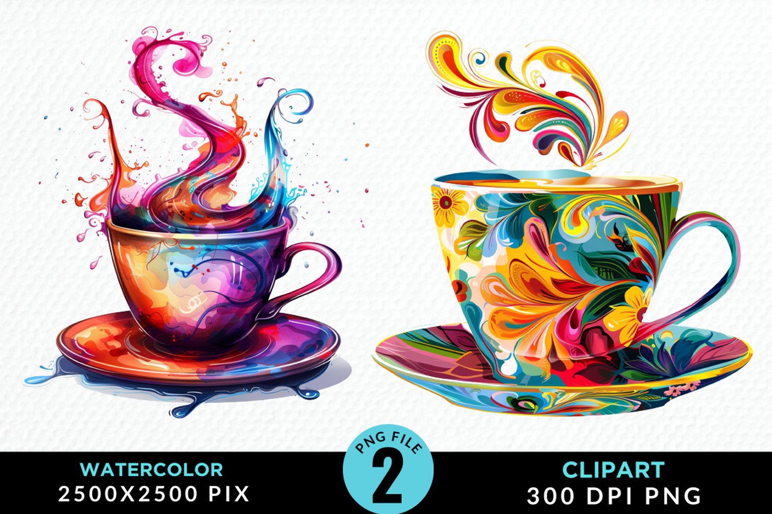 Watercolor Coffee Cup Illustration Clipart product image 1