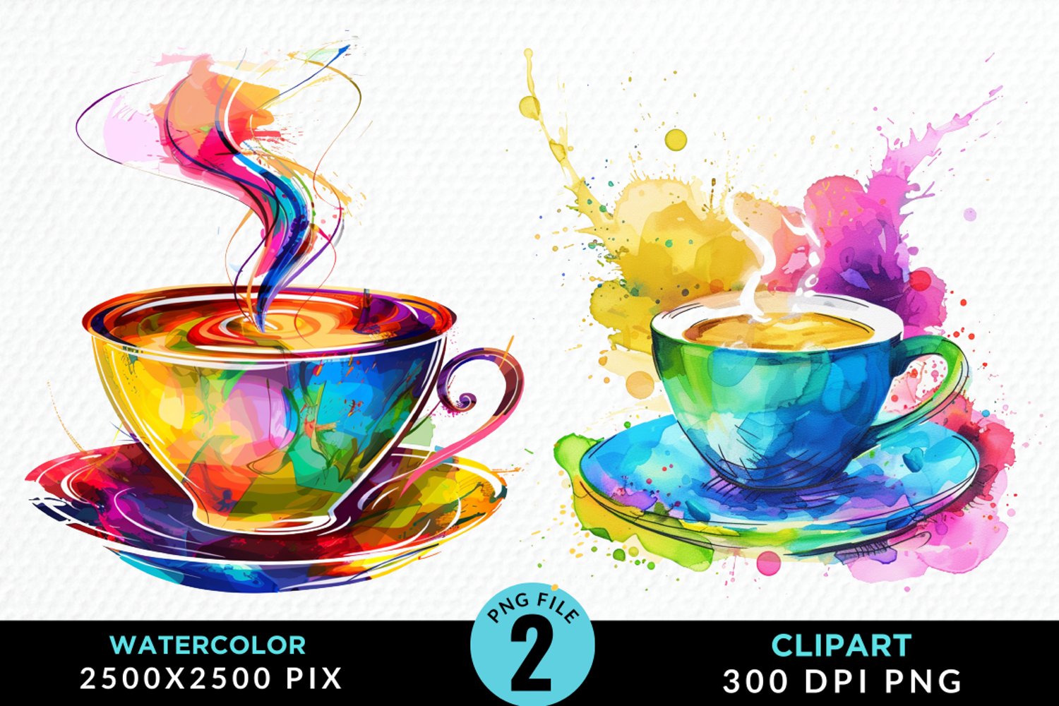 Watercolor Coffee Cup Illustration Clipart product image 1