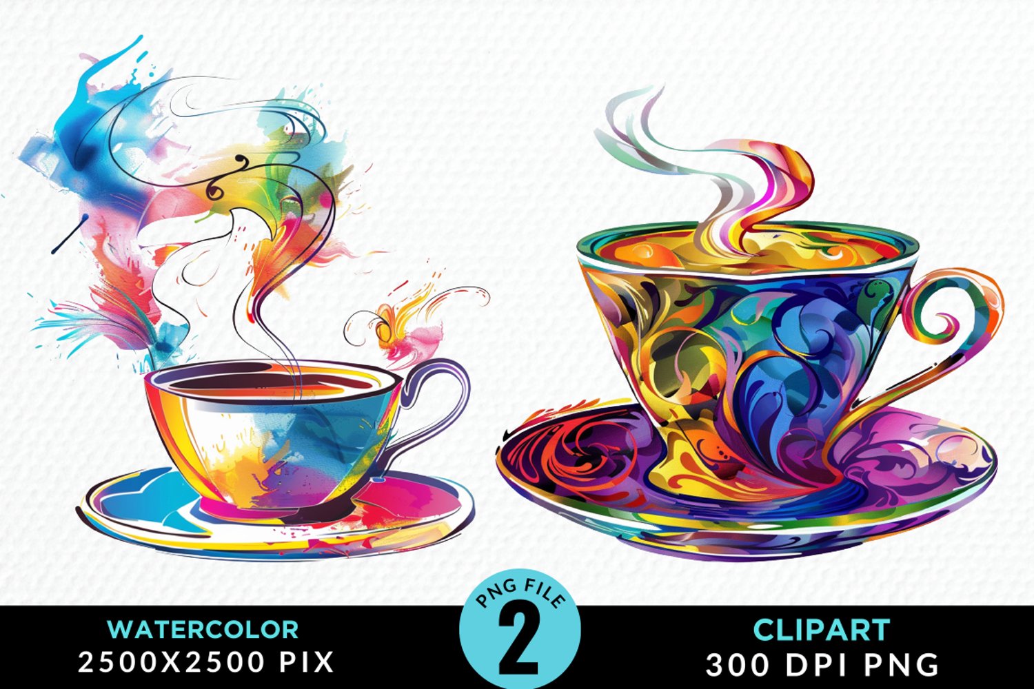 Watercolor Coffee Cup Illustration Clipart product image 1