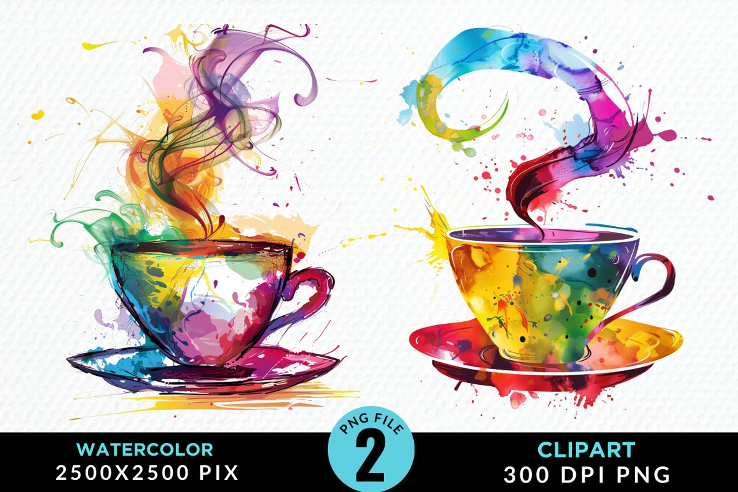 Watercolor Coffee Cup Illustration Clipart product image 1