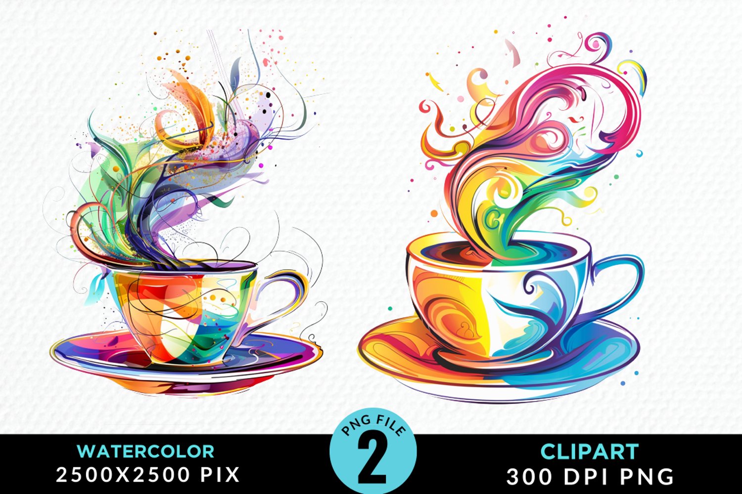 Watercolor Coffee Cup Illustration Clipart product image 1