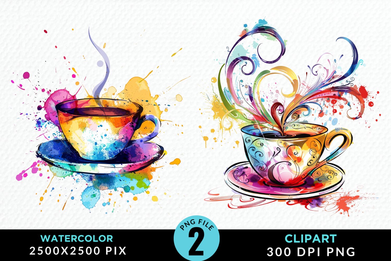 Watercolor Coffee Cup Illustration Clipart product image 1