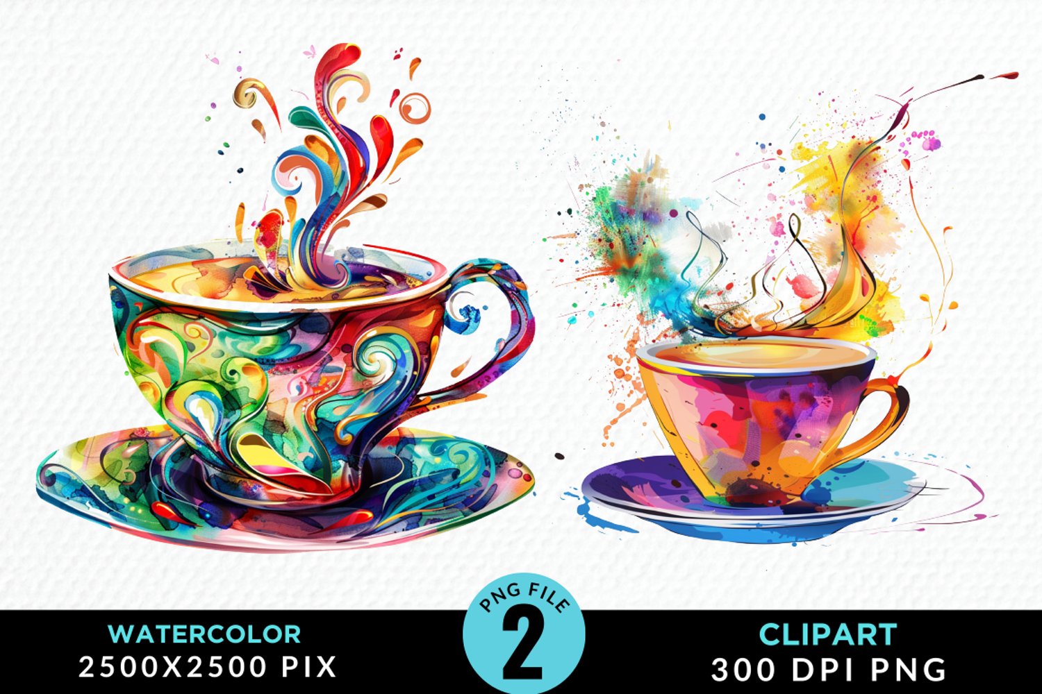 Watercolor Coffee Cup Illustration Clipart product image 1