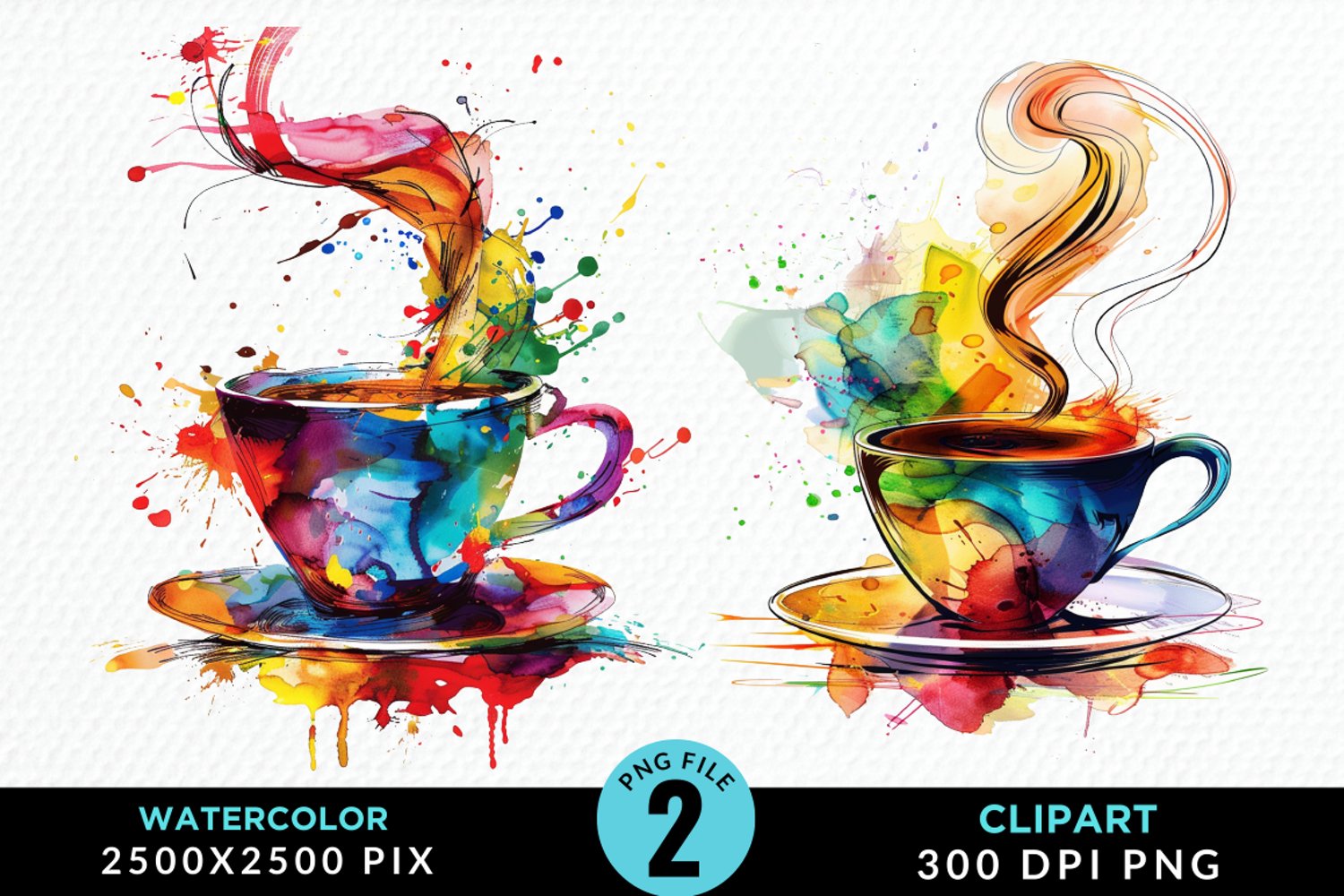 Watercolor Coffee Cup Illustration Clipart product image 1