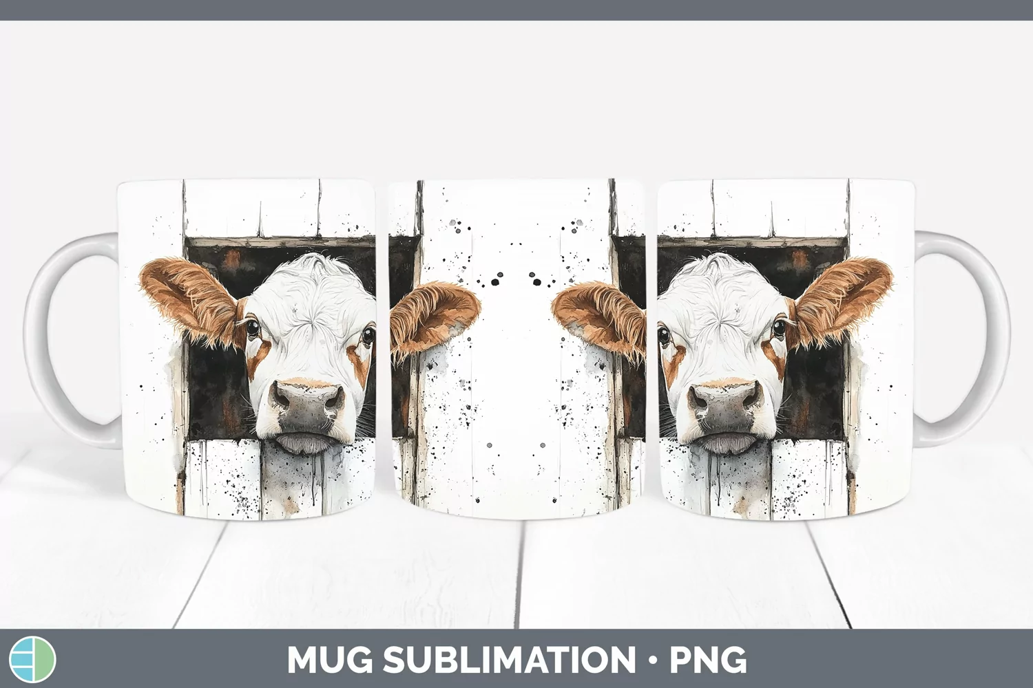 GorgeousWatercolor Mug Wrap design.