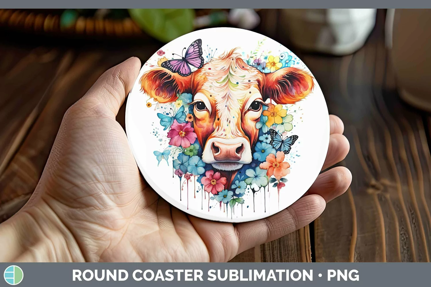 GorgeousWatercolor Round Coaster design.