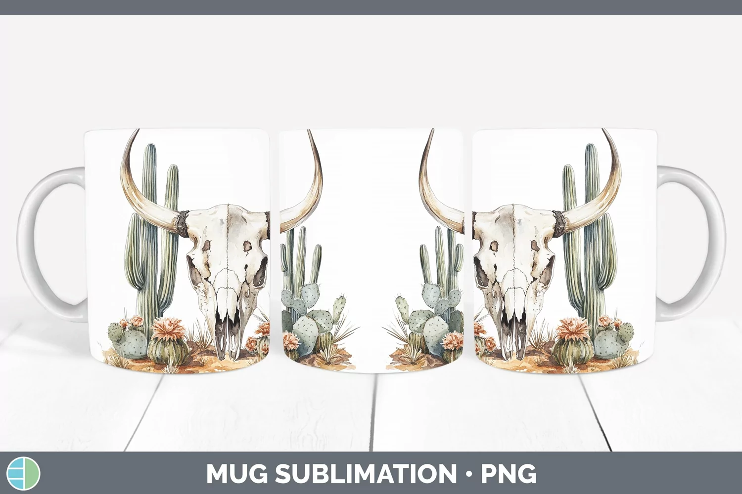 GorgeousWatercolor Mug Wrap design.