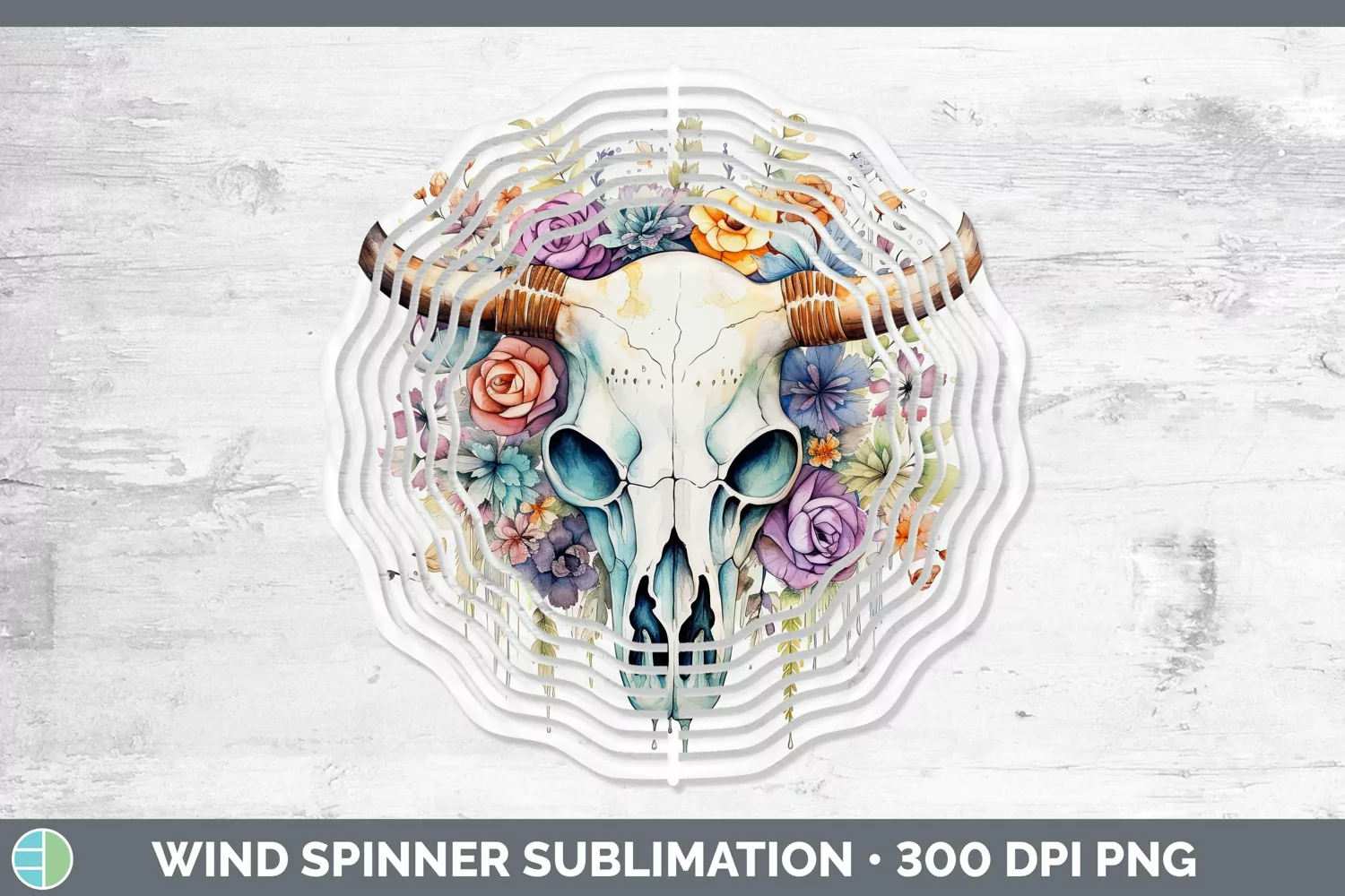 GorgeousWatercolor Wind Spinner design.
