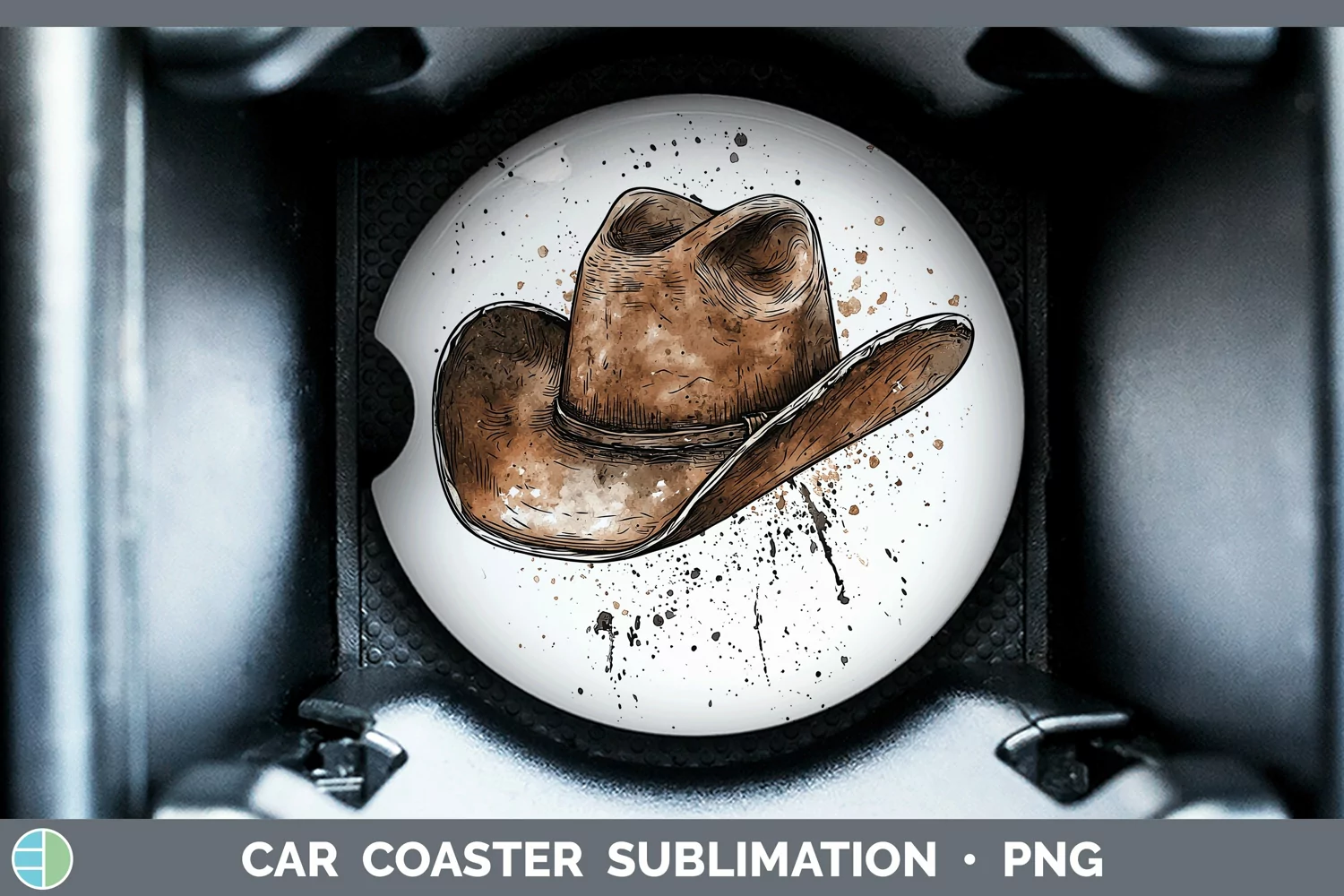 GorgeousWatercolor Car Coaster design.