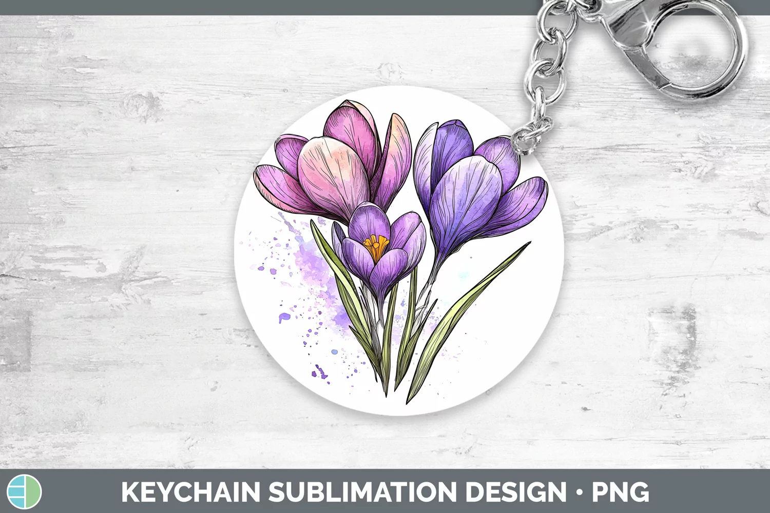 GorgeousWatercolor Keychain design.