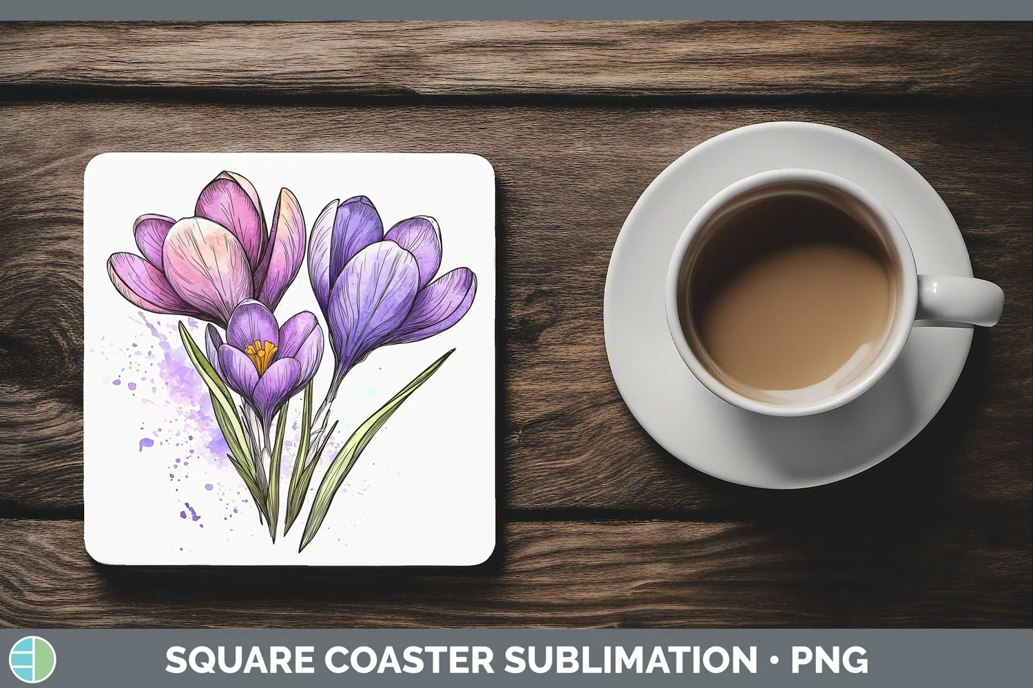 GorgeousWatercolor Square Coaster design.