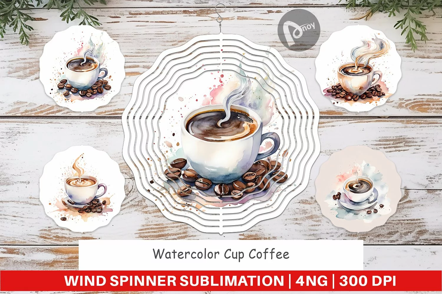 Wind Spinner Watercolor Coffee Cup product image 1