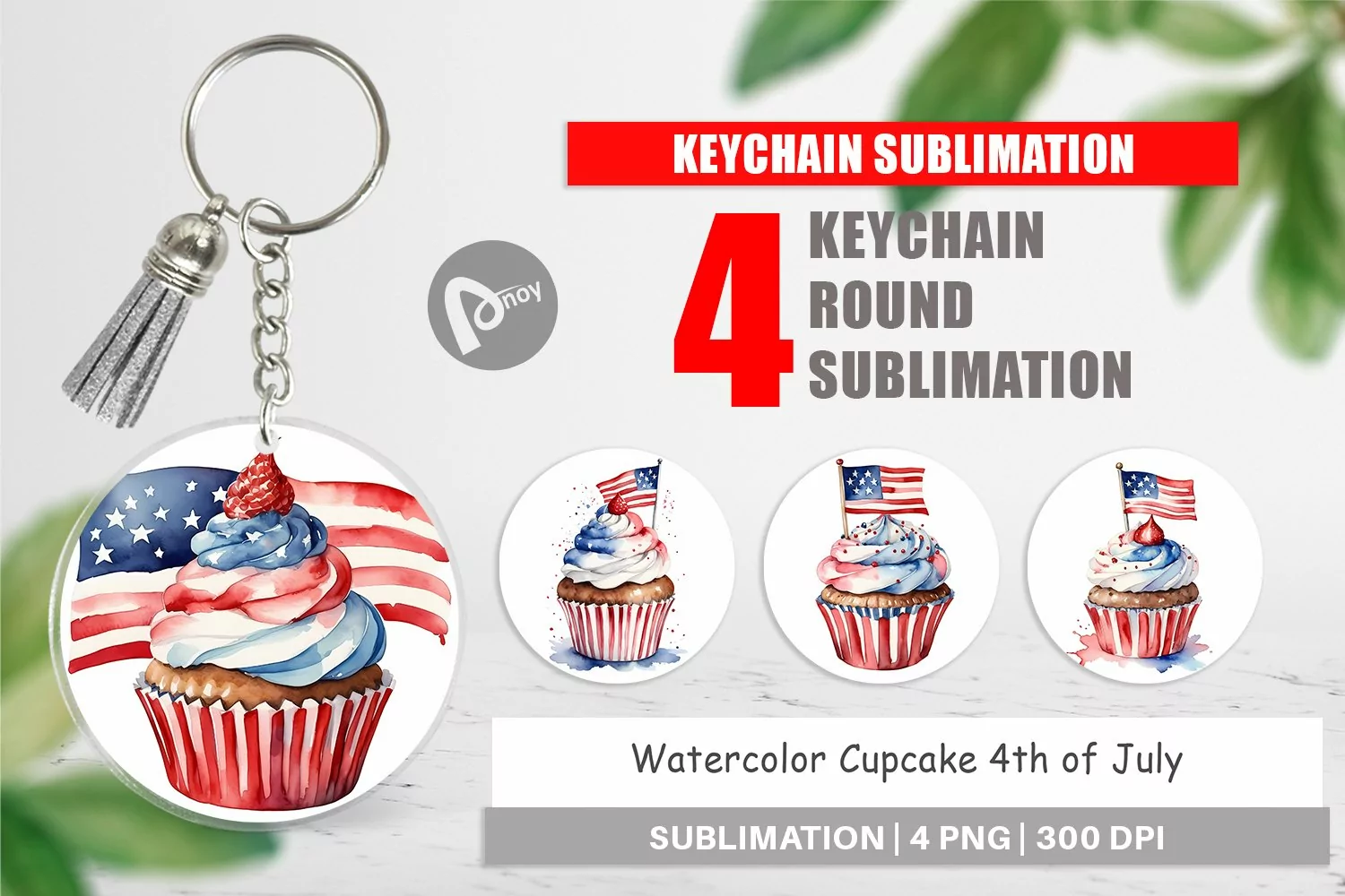Keychain Cupcake 4th of July product image 1