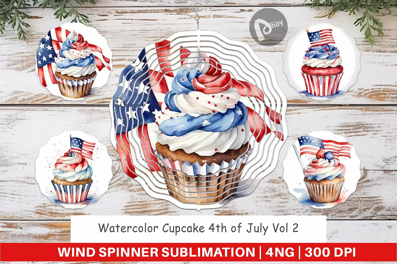 Wind Spinner Cupcake 4th of July product image 1