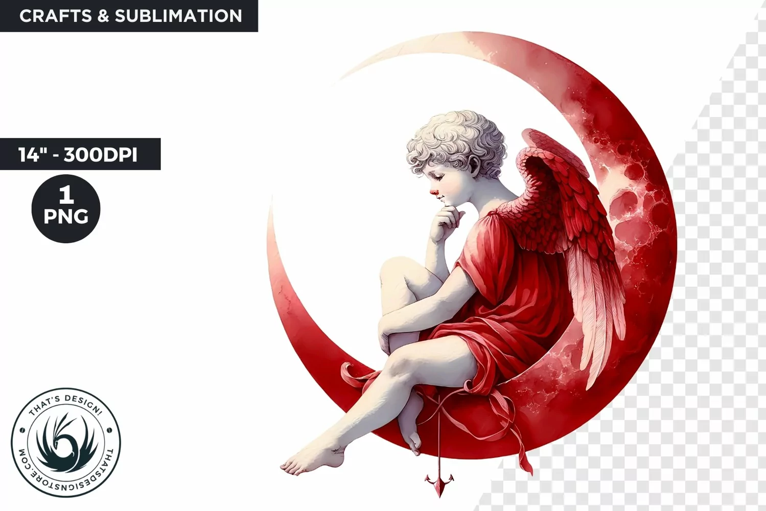 Valentines day clipart, Watercolor Cupid clipart, cupid png product image 1