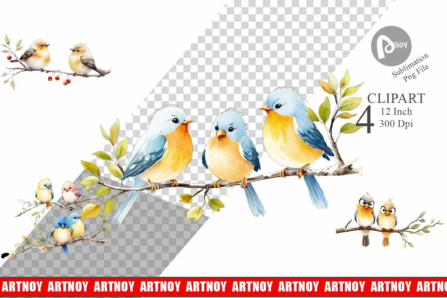 Clipart Watercolor Bird product image 1