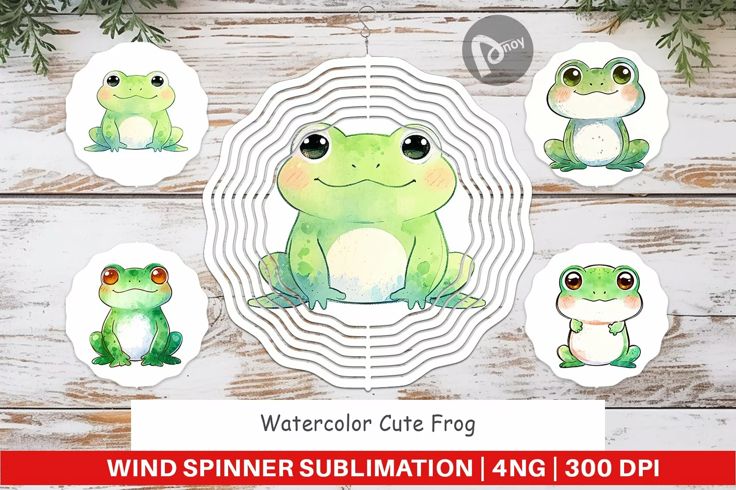 Wind Spinner Watercolor Frog product image 1