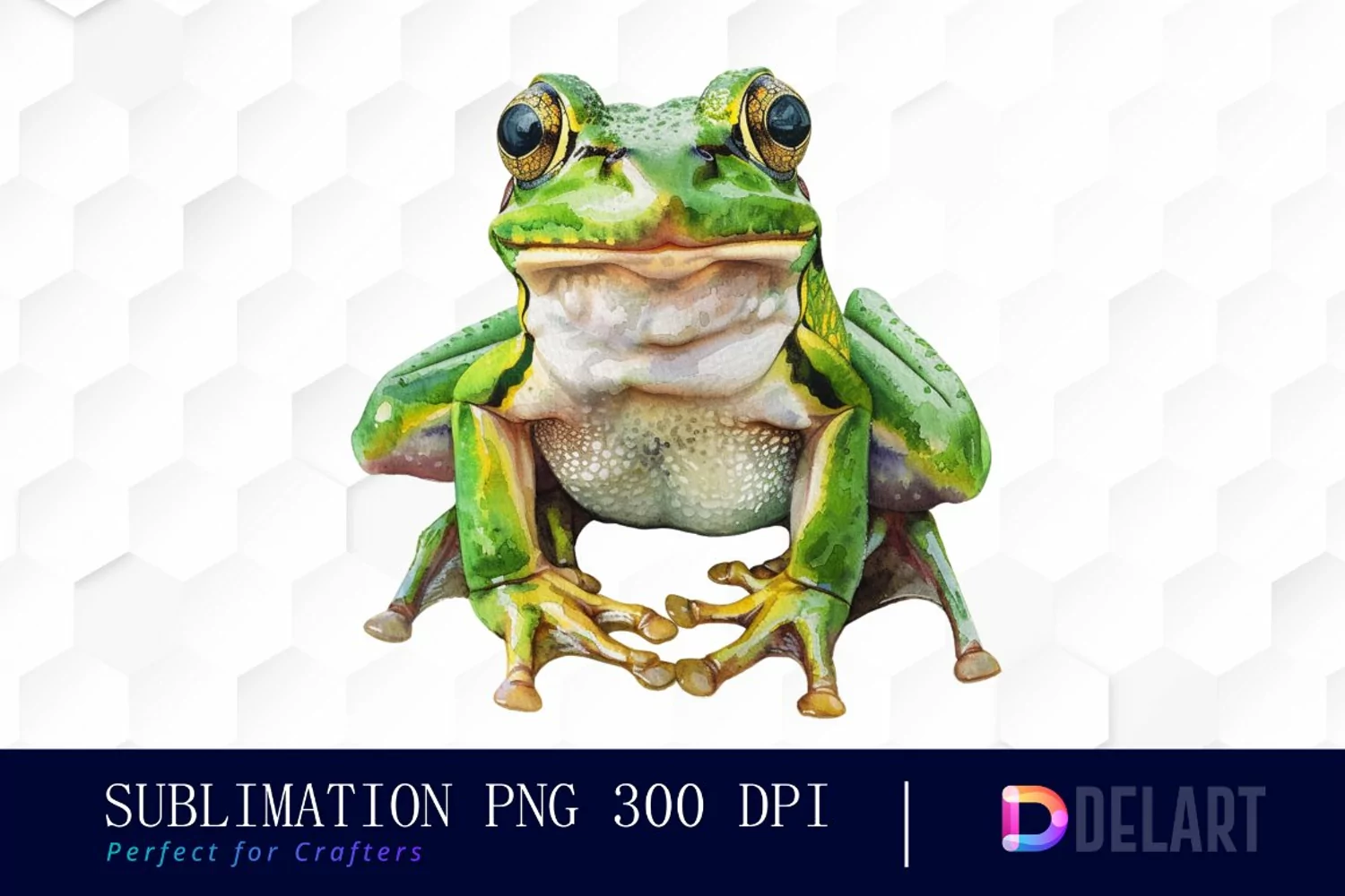 Cute Frog Watercolor Clipart product image 1