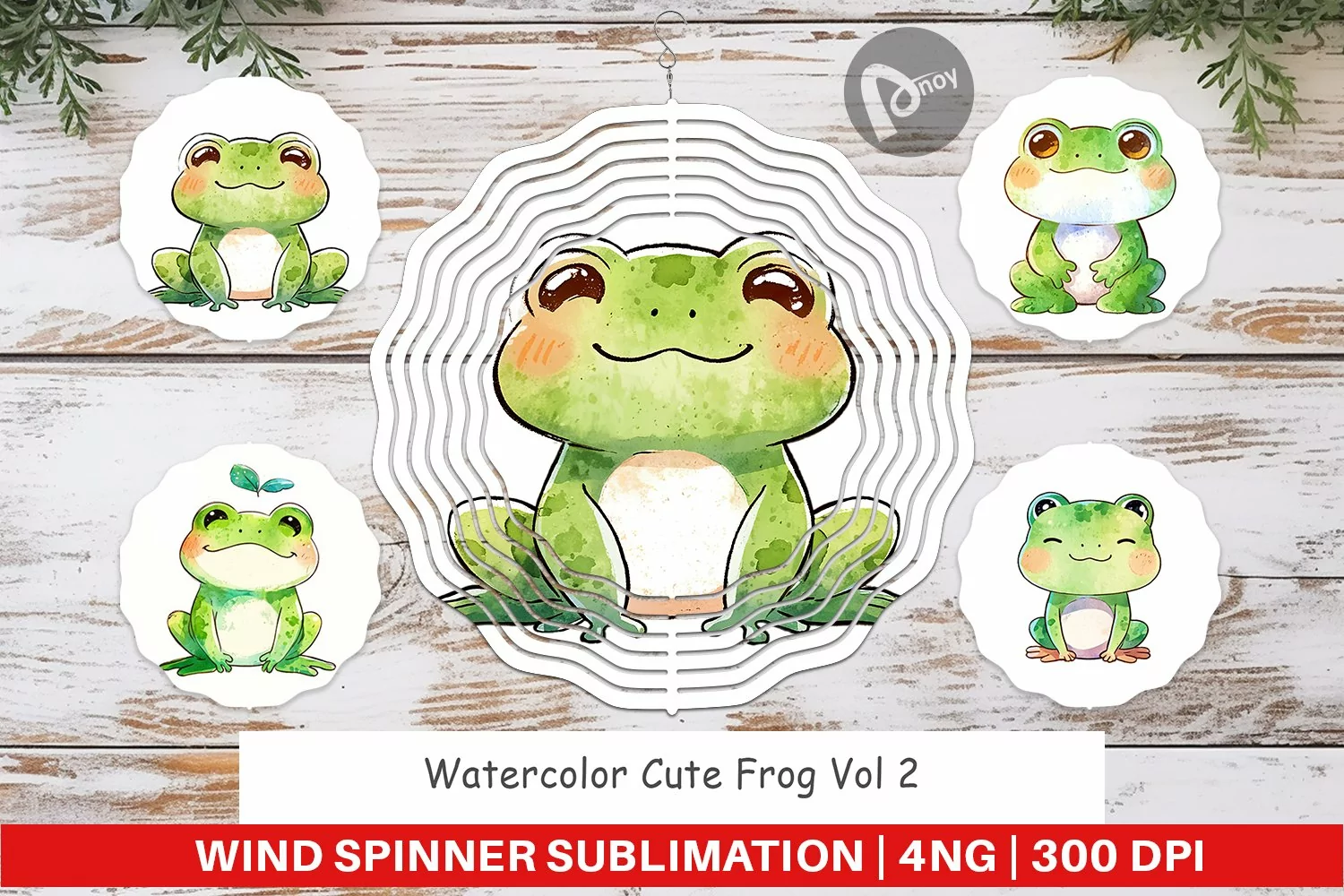 Wind Spinner Watercolor Frog product image 1