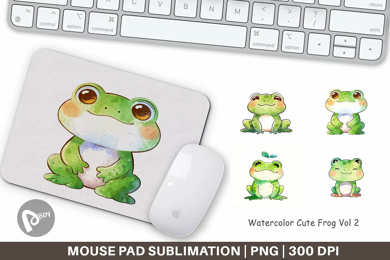 Mouse Pad Watercolor Frog product image 1