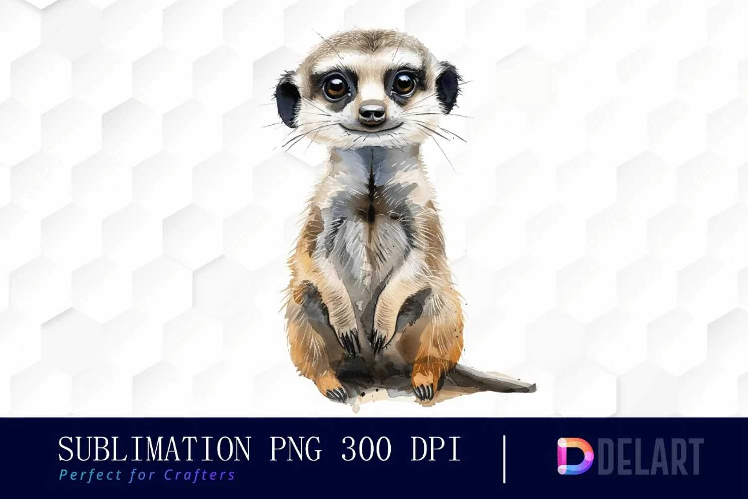 Cute Meerkat Watercolor Clipart product image 1
