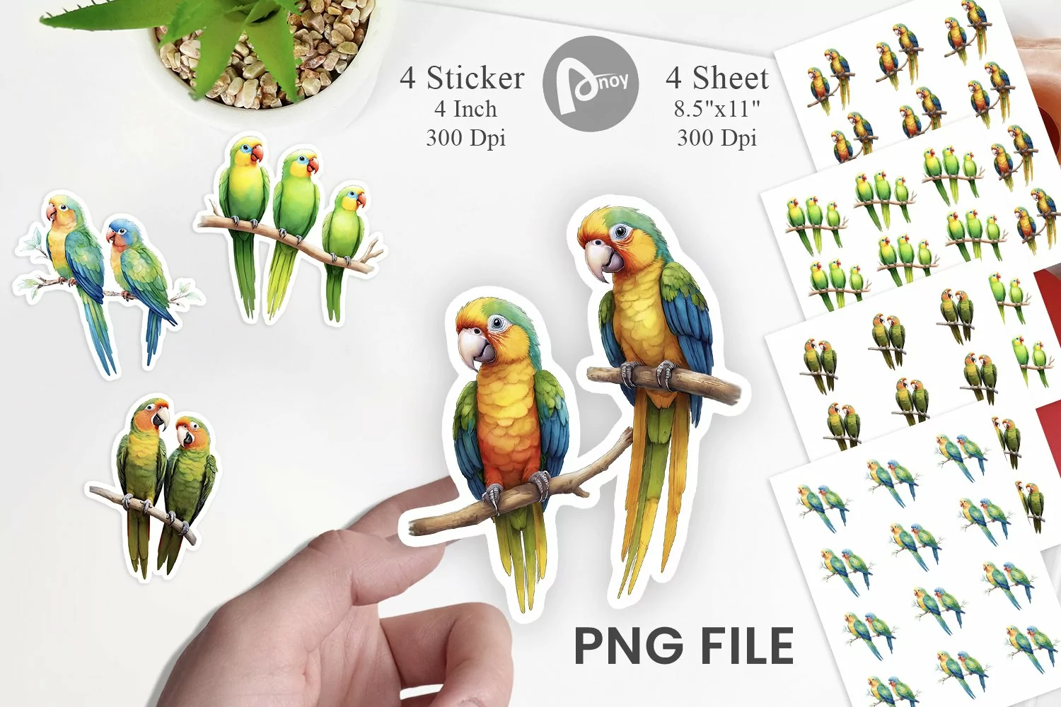 Sticker Watercolor Parrot product image 1