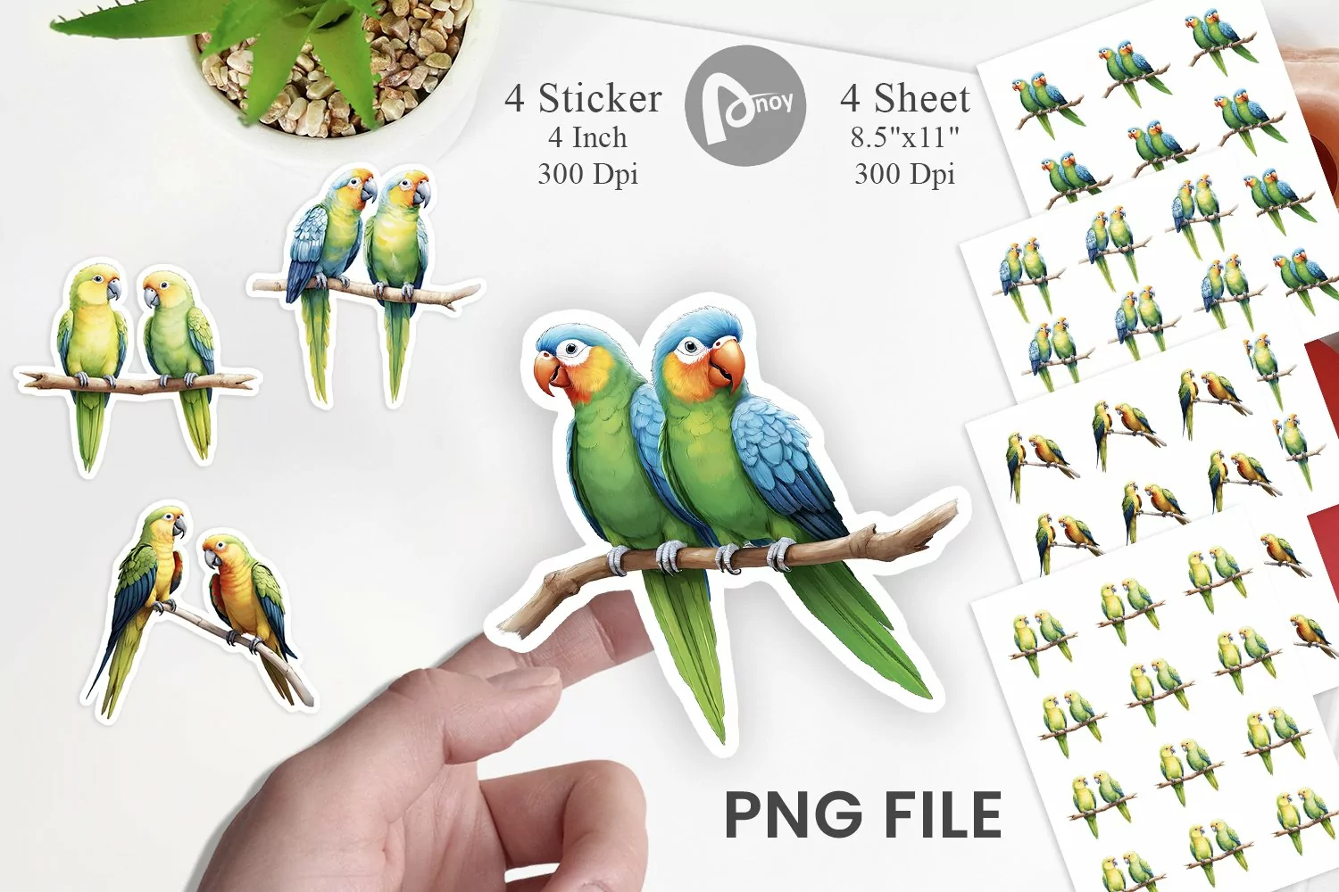 Sticker Watercolor Parrot product image 1