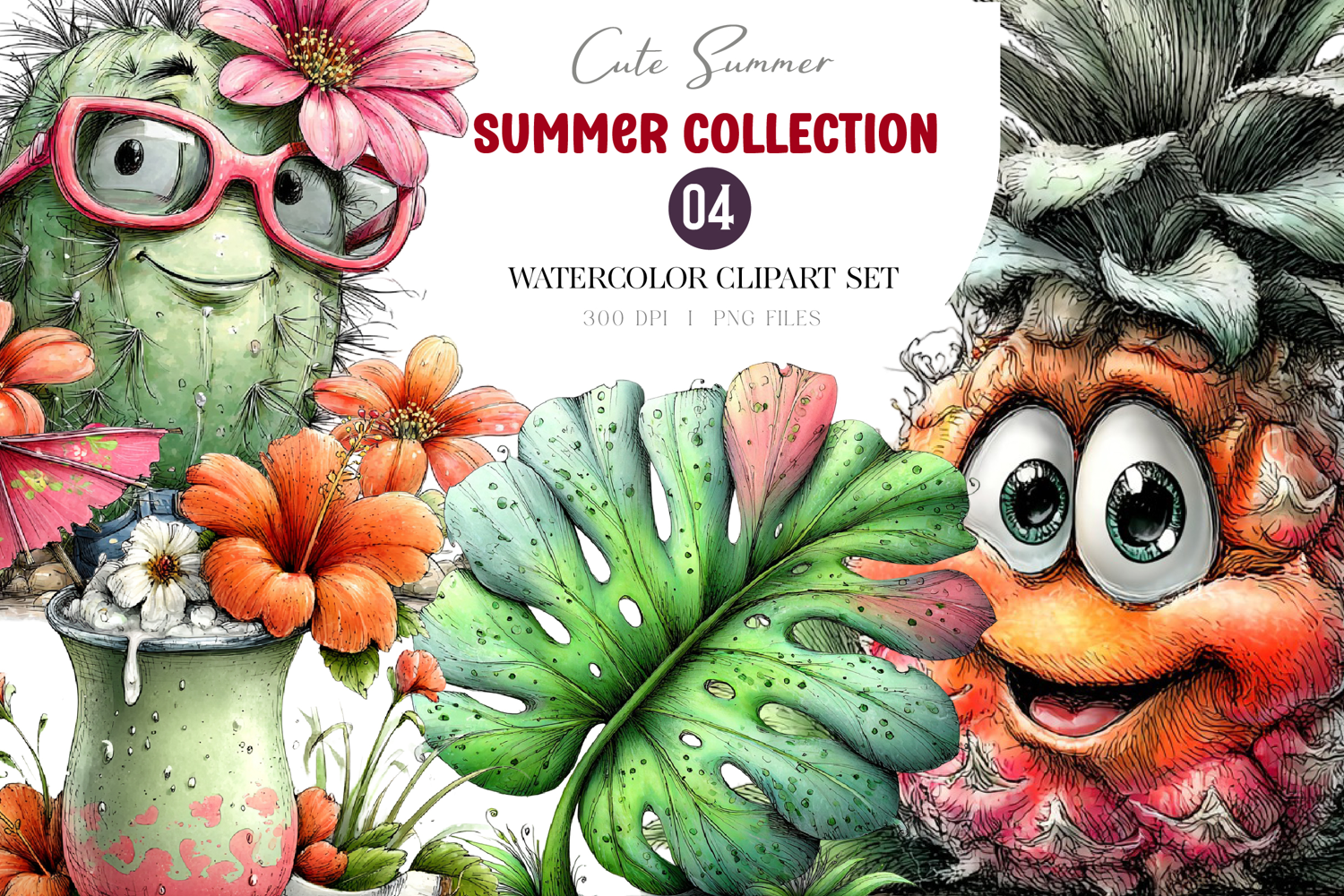 Watercolor Cute Summer Collection product image 1