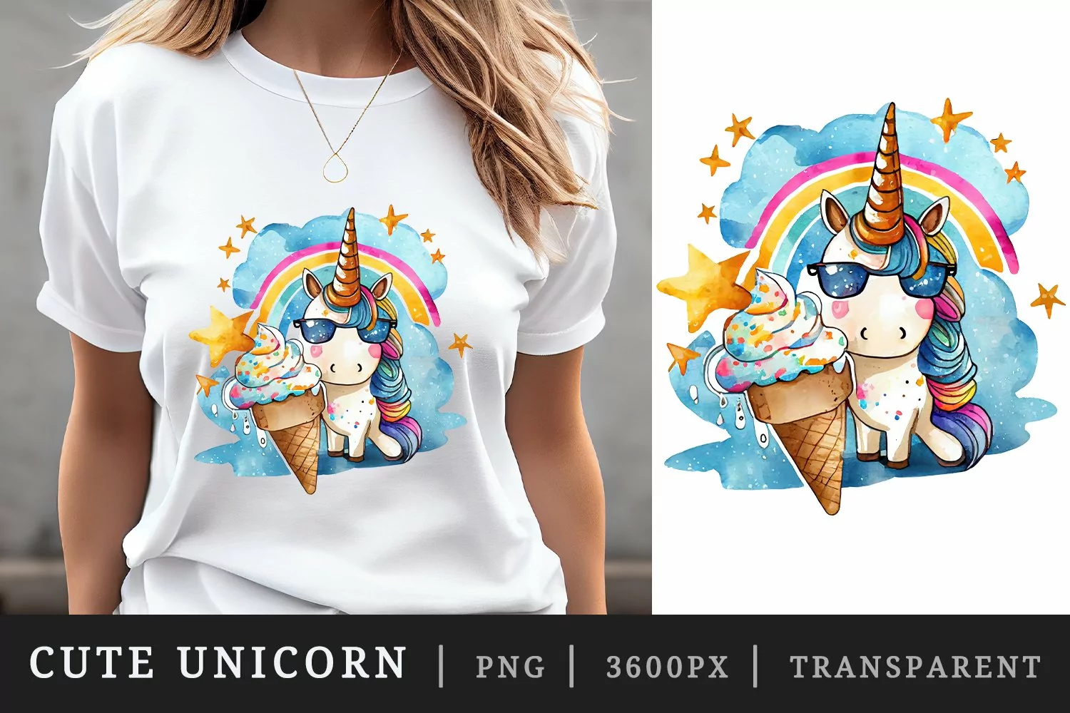 Cute Unicorn superstar t-shirt sublimation print design png product image 1