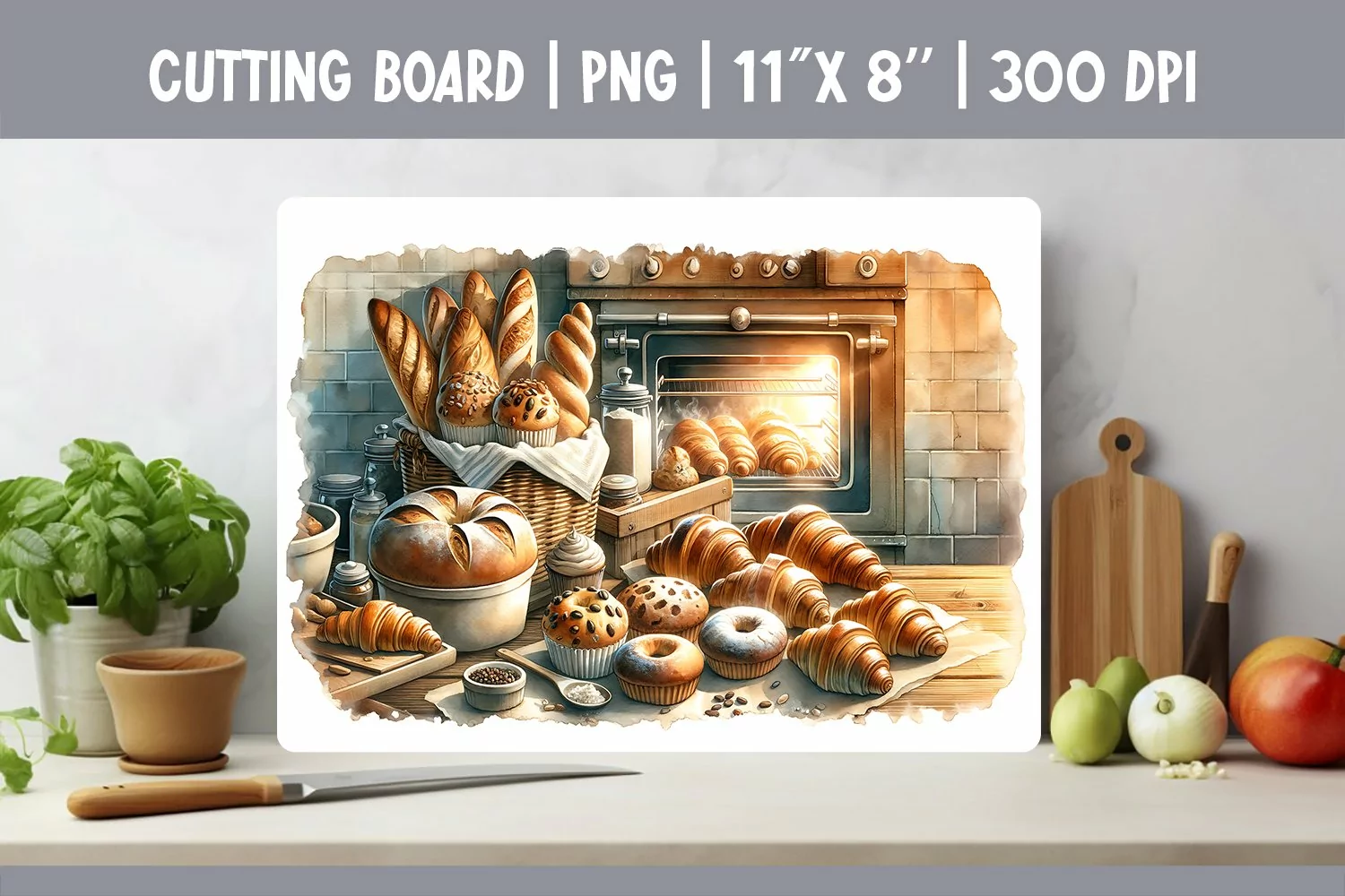 Kitchen Cutting Board Sublimation Design | Baking & Pustry product image 1