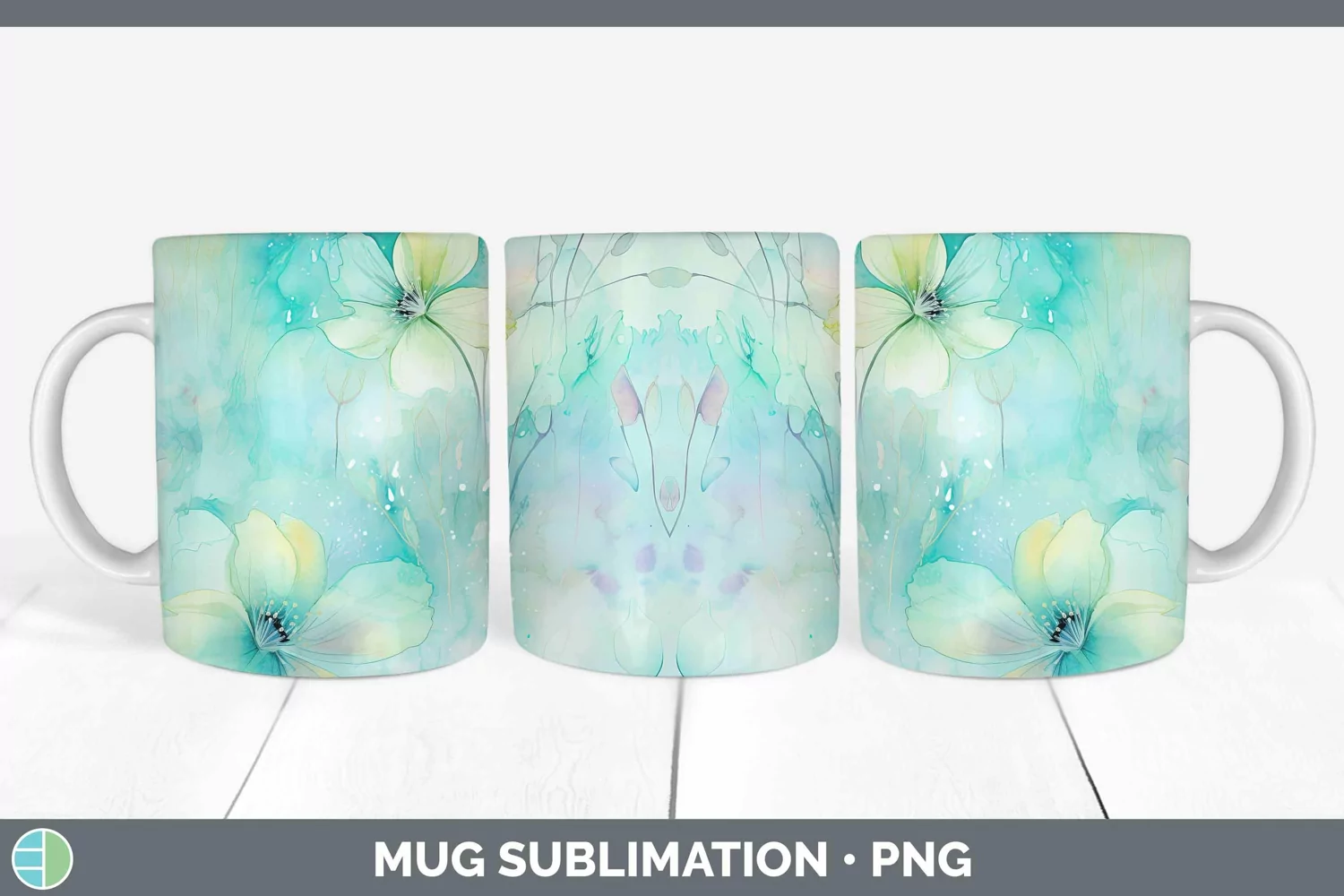 GorgeousWatercolor Mug Wrap design.