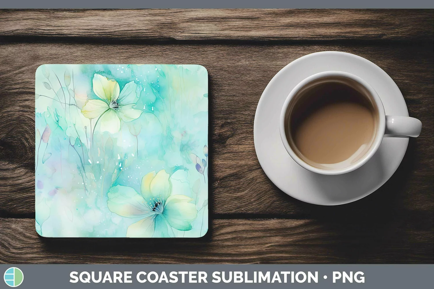 GorgeousWatercolor Square Coaster design.