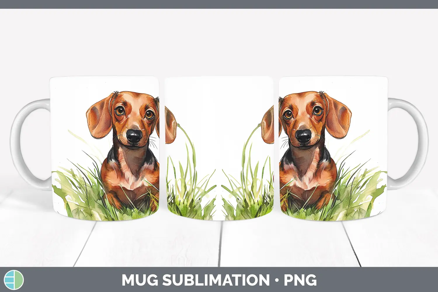 GorgeousWatercolor Mug Wrap design.