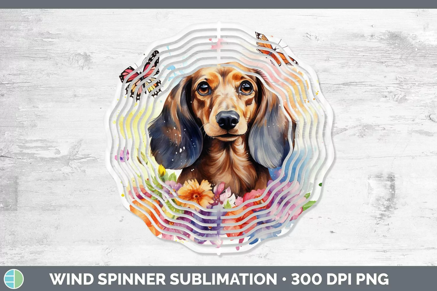 GorgeousWatercolor Wind Spinner design.