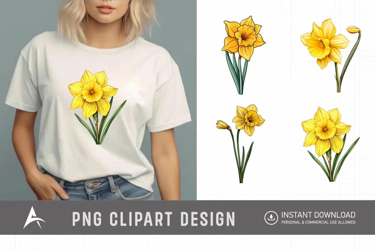 Watercolor Daffodil Clipart product image 1