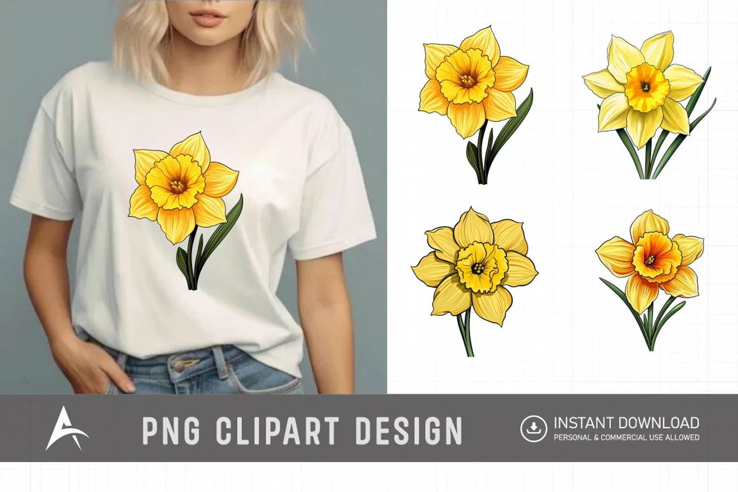 Watercolor Daffodil Clipart product image 1