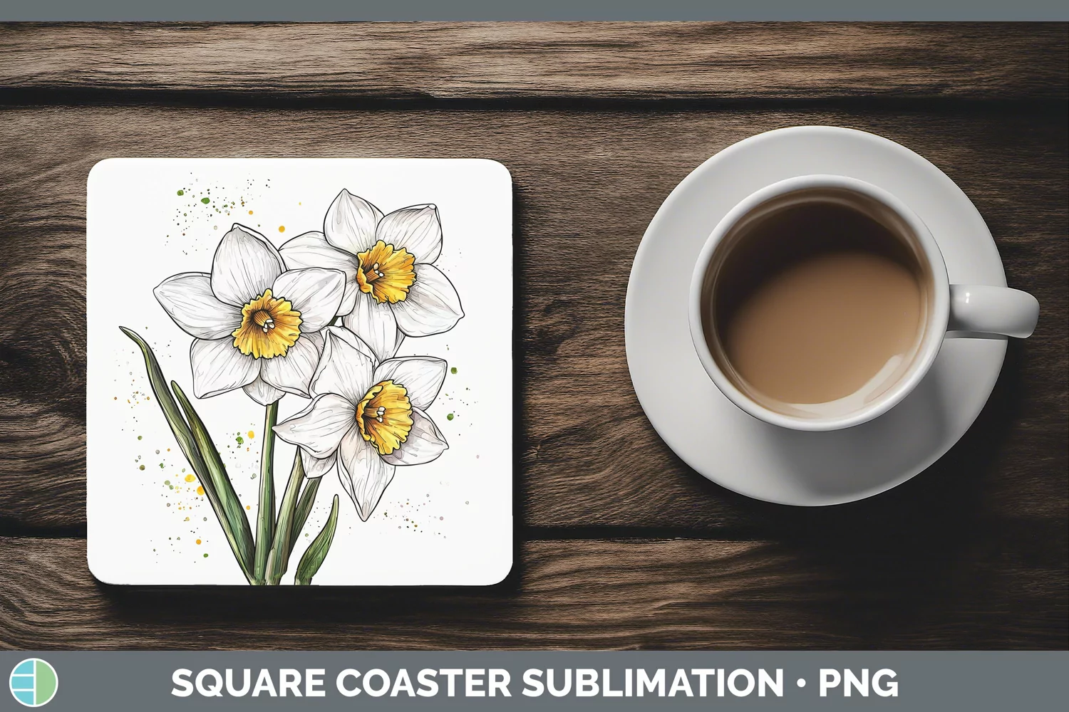 GorgeousWatercolor Square Coaster design.